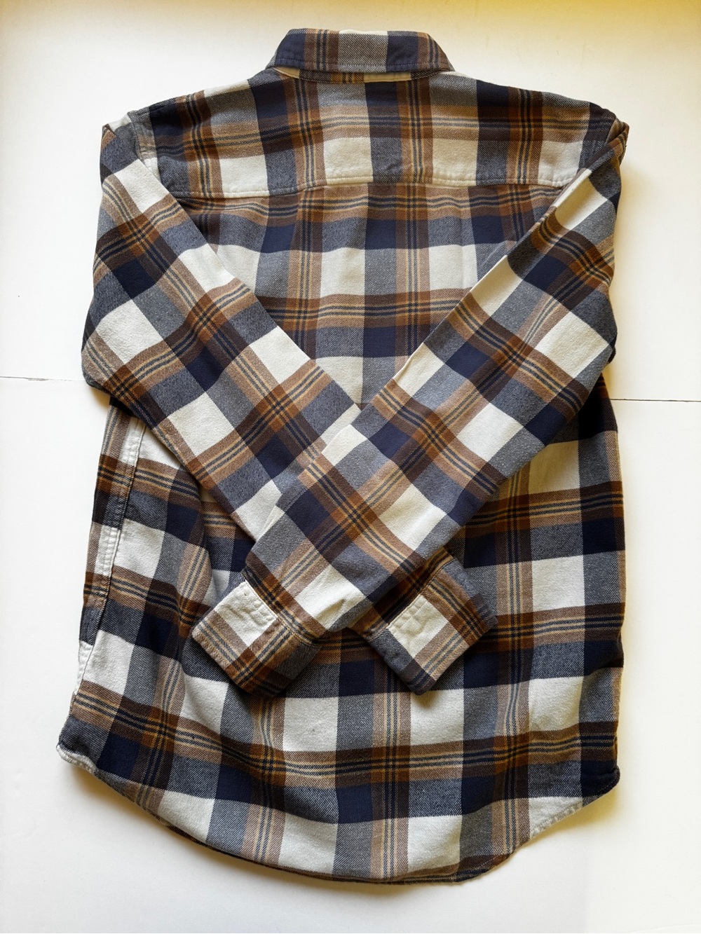 American Eagle Men's Flannel Shirt Khaki Super Soft Flannel Plaid Button Down S - Picture 12 of 13